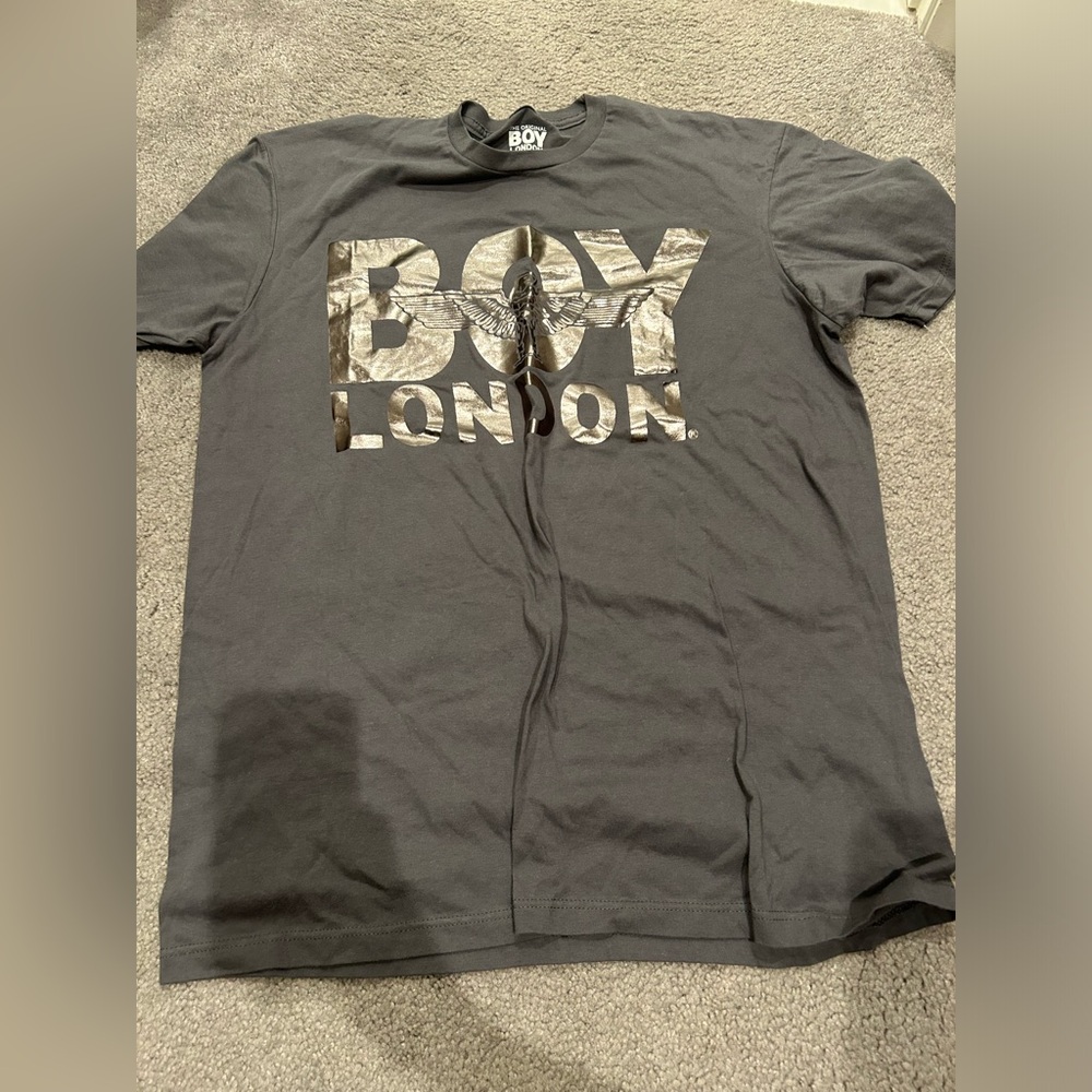 BOY London Men's Short Sleeve Logo Tee in Charcoal